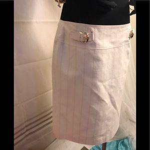 SZ10 NWT Gucci Tan buckle/Zipper Knee length Skirt